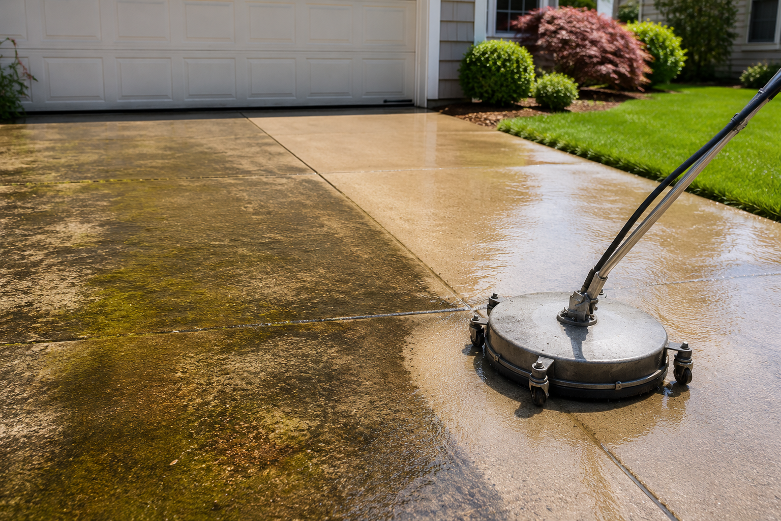 Driveway and concrete cleaning by Fabricio Painting Cape Cod