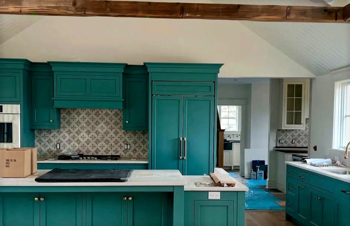 Kitchen cabinet refinishing by Fabricio Painting Cape Cod