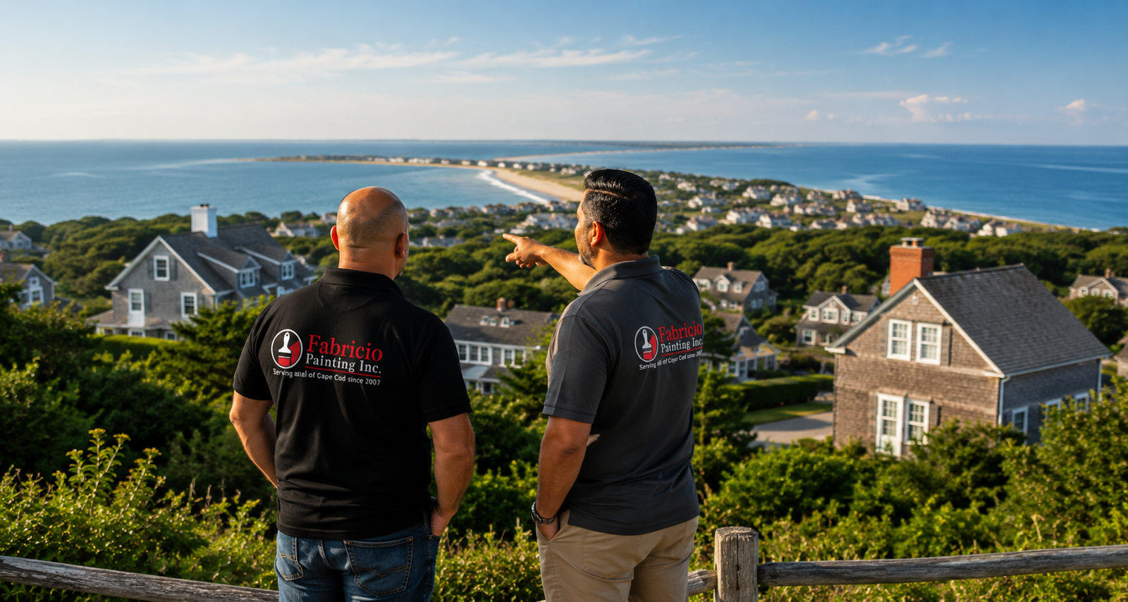 Fabricio Painting team overlooking Cape Cod service areas from South Dennis Massachusetts