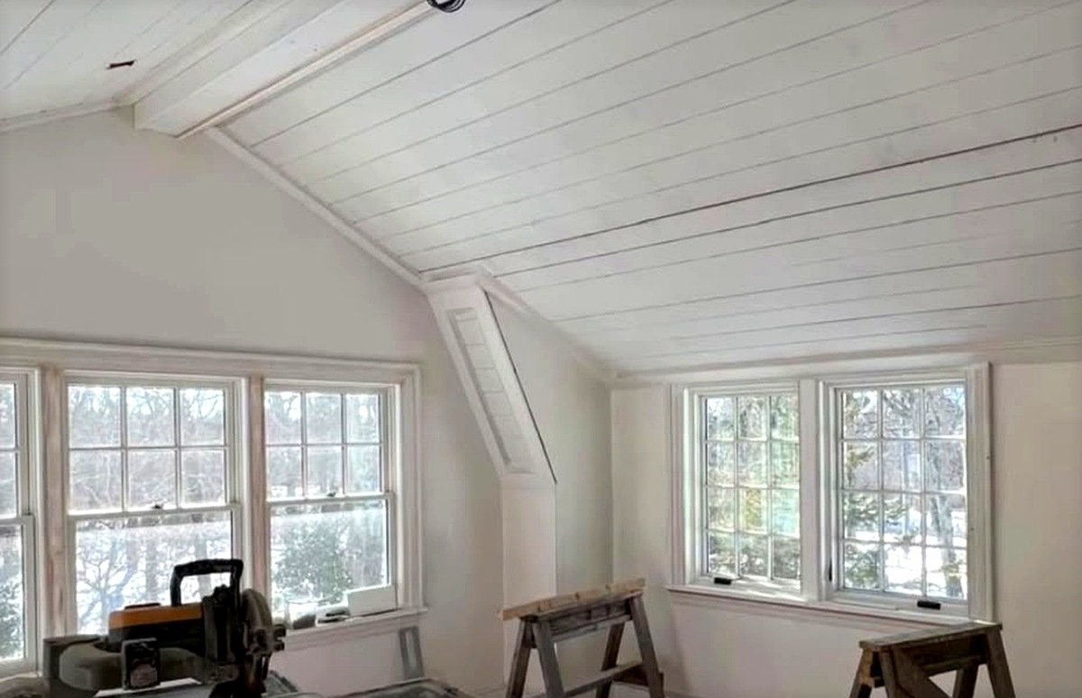Drywall repair and ceiling prep by Fabricio Painting Cape Cod