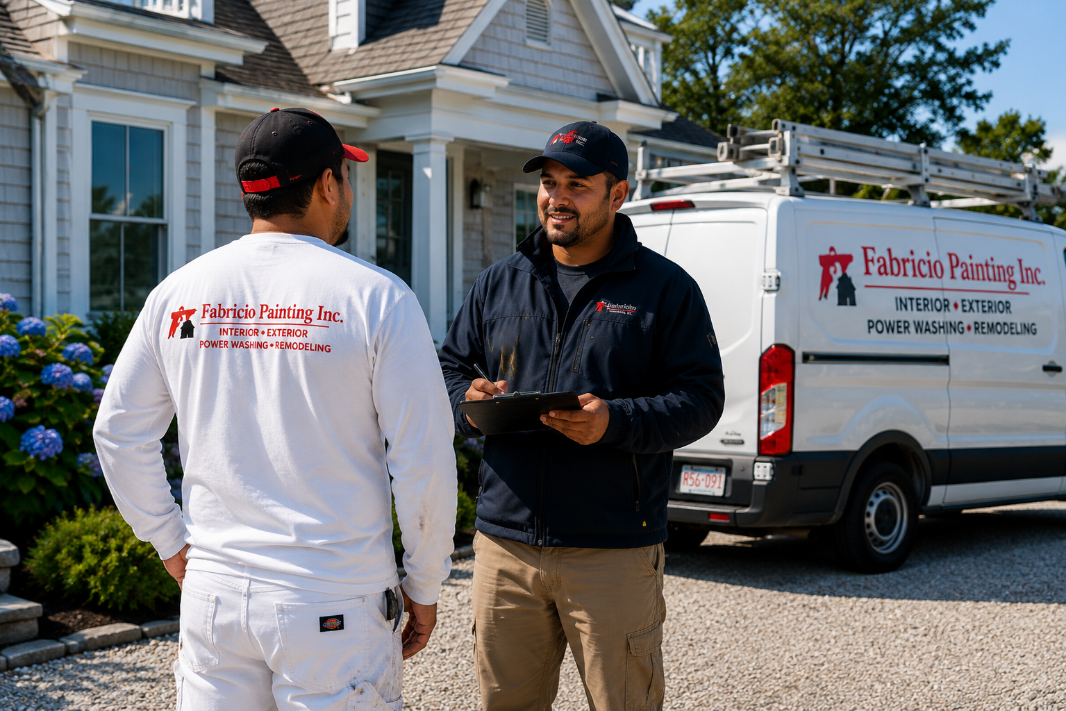 Fabricio Painting consulting with a property manager before a painting project in Cape Cod