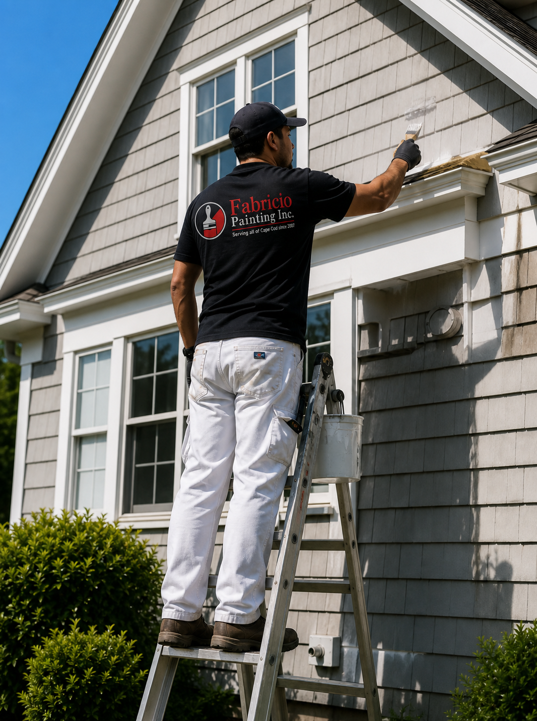 House painter painting a Cape Cod home by Fabricio Painting
