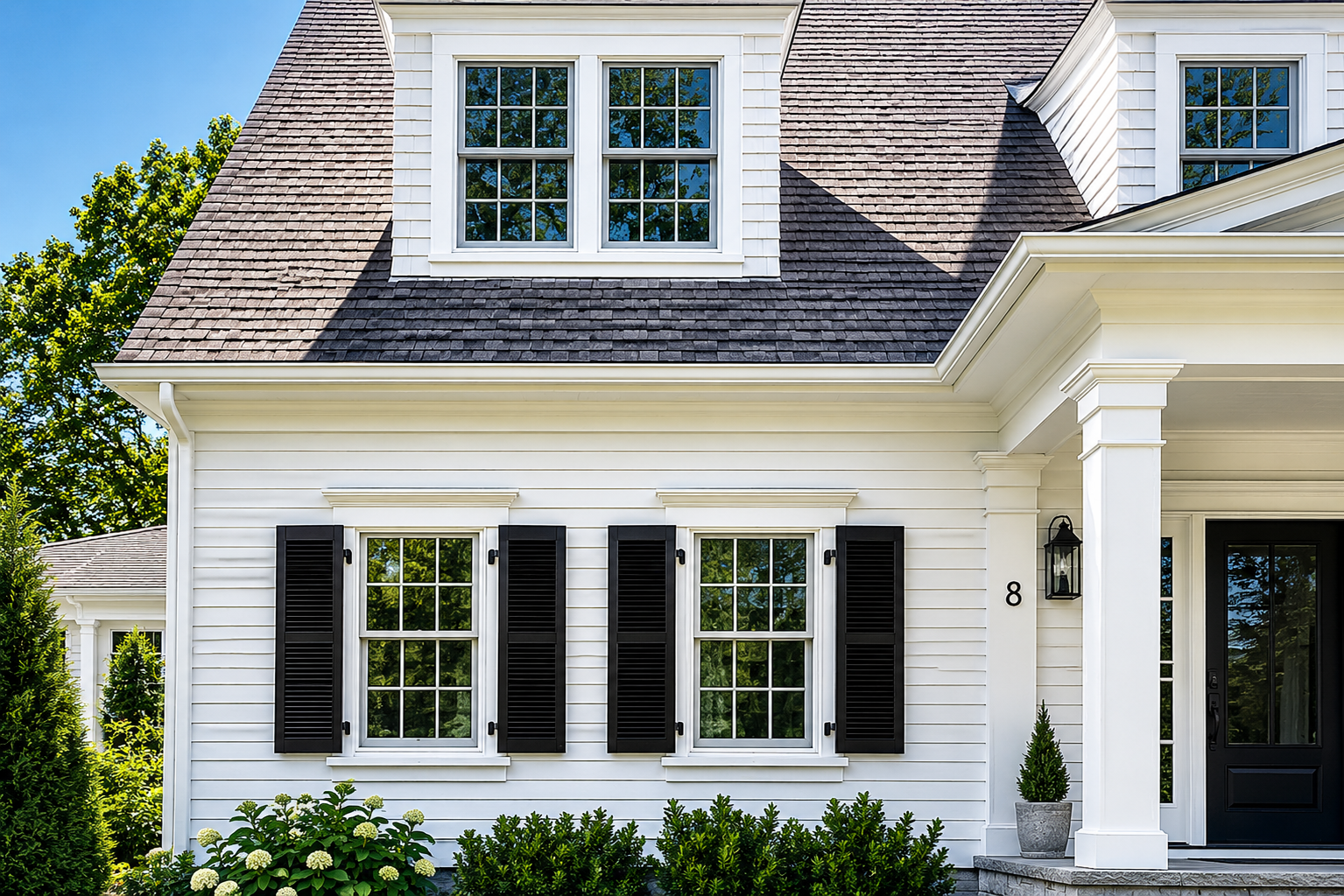 Exterior house painting on a Cape Cod home by Fabricio Painting